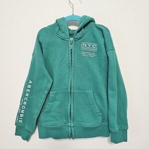 Abercrombie Kids Green Zip-Up Hoodie Boys Size 7/8